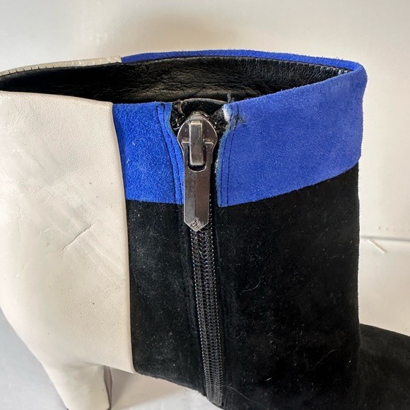 Sam Edelman Color Block mid heel Suede and Leather Ankle Boot NWT - Picture 9 of 12